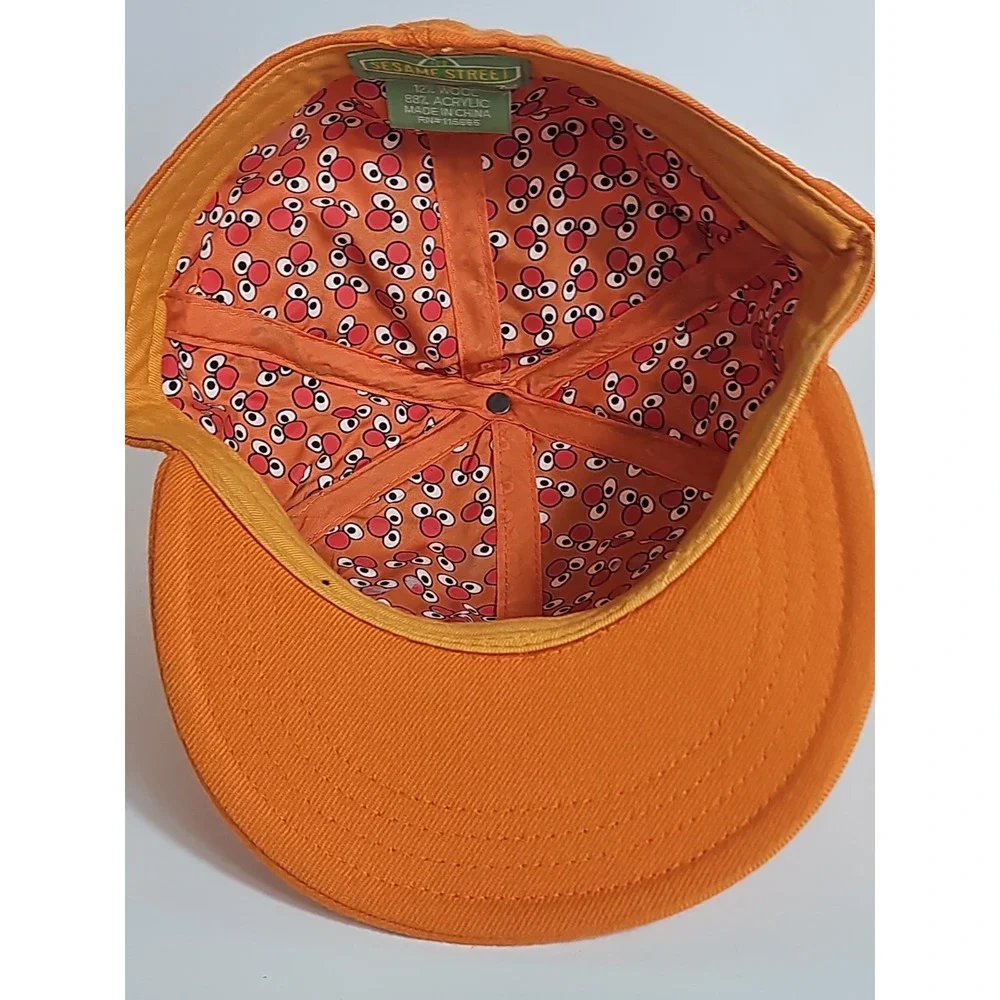 Vintage Sesame Street Ernie Hat Fitted Size 7 1/2 Orange Embroidered Wool Blend